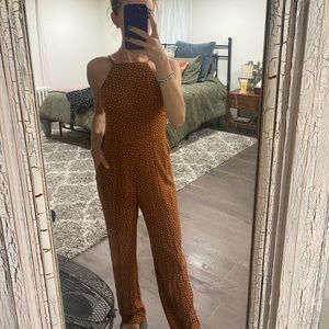 Abercrombie & Fitch Brown Polka Dot Jumpsuit